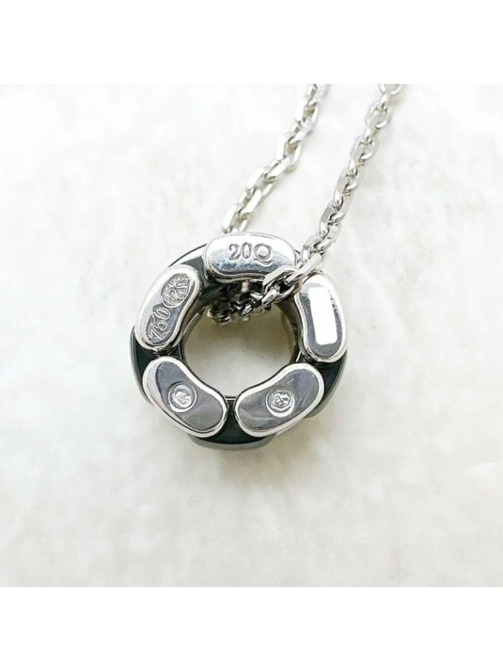 Chanel Ultra White Gold Black Ceramic Necklace .5 cm - Picture 4 of 6